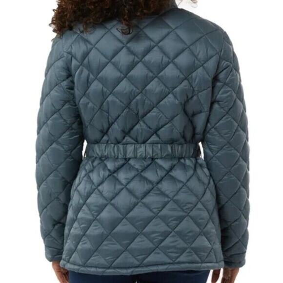 32 Degrees Ladies' Belted Diamond Quilt Jacket / Color Teal / Size Small / NEW - Picture 2 of 9